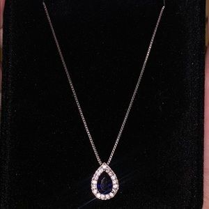Kay Jeweler Blue Sapphire &White Sapphire Necklace